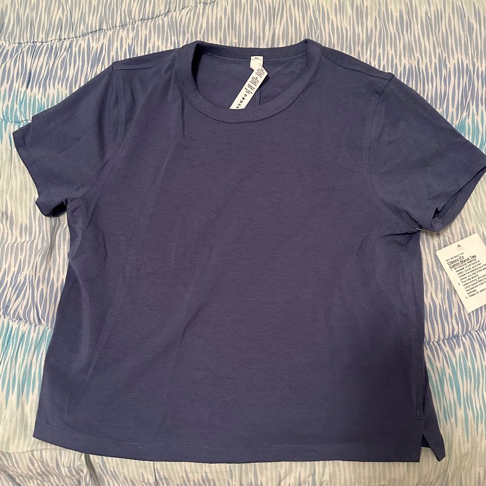 Lululemon Classic-Fit Cotton-Blend T Shirt Navy Size 6 NWT